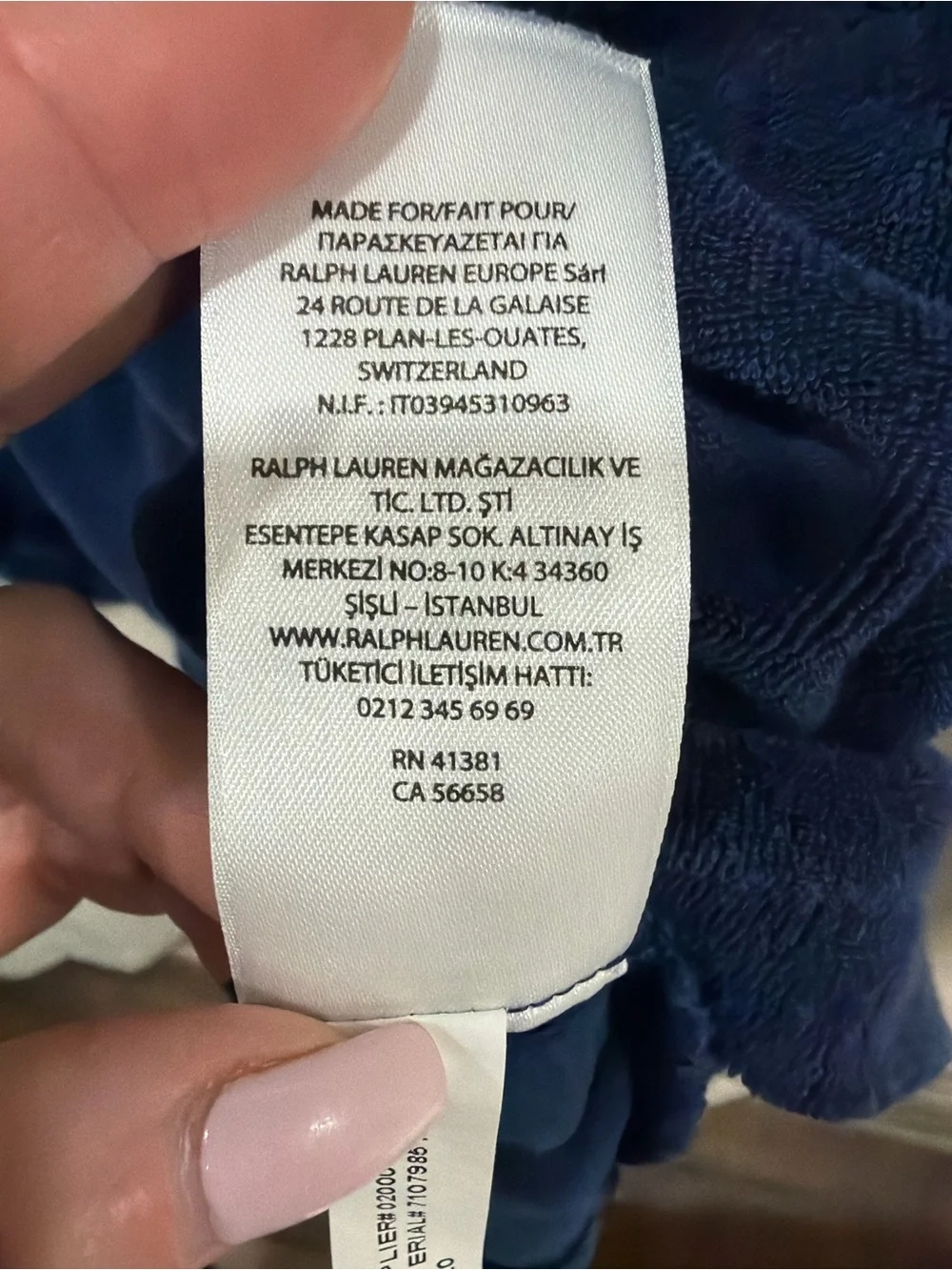 Authentic Polo Ralph Lauren Classic Fit Terry Cloth Polo in Navy Blue